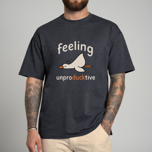 Feeling Unproducktive Funny Pun T-Shirt | Bella + Canvas 3001 Unisex Graphic Tee | Lost in Translation Humor Gift