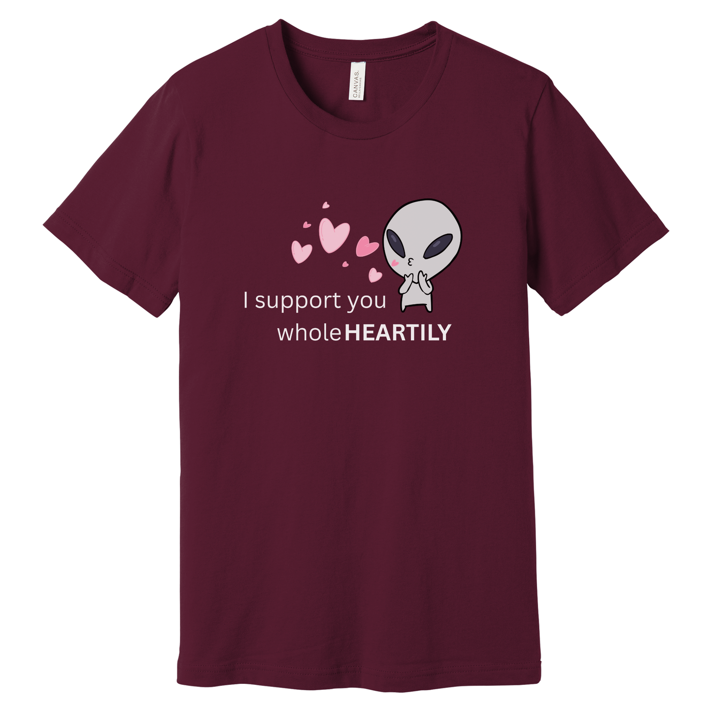 I Support You Whole Heartily Funny Pun T-Shirt | Bella + Canvas 3001 Unisex Graphic Tee | Lost in Translation Humor Gift